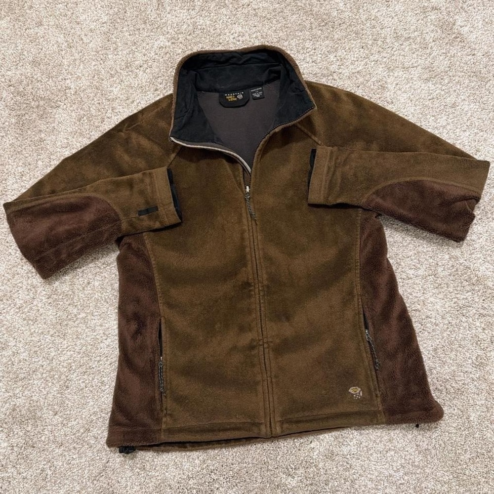 Vintage Mountain Hardwear‎ Full Zip Windstopper Fleece Jacket | Brown | Large